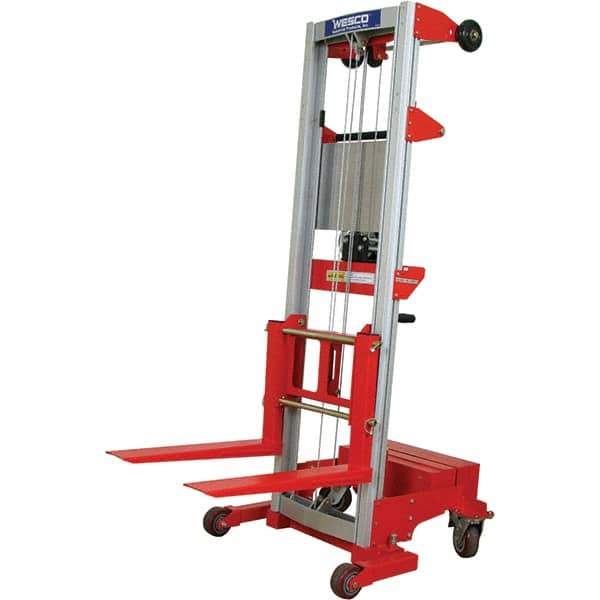 Wesco Industrial Products - 400 Lb Capacity, 120" Lift Height, Hand Winch Manually Operated Lift - Exact Tool & Supply