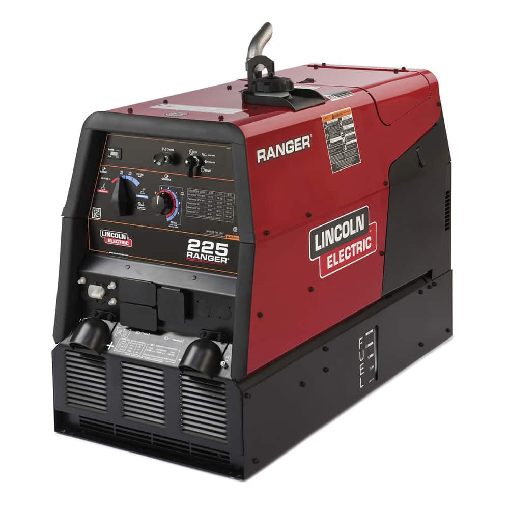 Lincoln Electric - Portable Welder/Generators; Duty Cycle: 225A DC CC/25V/40%; 210A DC CC/25V/100% ; Process: Stick ; Input Current: DC ; Output Current: DC ; Maximum Output Voltage: 230 ; Phase: Single Phase - Exact Tool & Supply