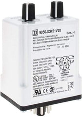 Square D - DPDT Time Delay Relay - 10 Contact Amp, 110 VDC & 120 VAC - Exact Tool & Supply