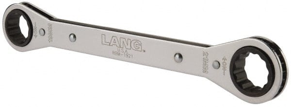 Lang - 19mm x 21mm 12 Point Ratcheting Box Wrench - Exact Tool & Supply