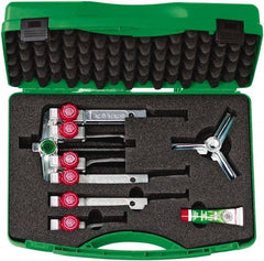 KUKKO - 9 Piece, 5 Ton Capacity, 1-7/16 to 3-9/16" Spread, Multi-Purpose Puller Set - 1 Bolt, 6 Jaws, 9" OAL, 8" Reach - Exact Tool & Supply