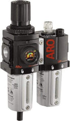 ARO/Ingersoll-Rand - 3/8" NPT Port Compact 2 Piece Filter/Regulator-Lubricator FRL Unit - Metal Bowl, 71 SCFM, 250 Max psi, 8.15" High x 4.409" Long, Manual Drain - Exact Tool & Supply