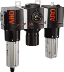ARO/Ingersoll-Rand - 3/4" NPT Port Heavy Duty 3 Piece Filter-Regulator-Lubricator FRL Unit - Metal Bowl, 199 SCFM, 250 Max psi, 10.75" High x 11.102" Long, Automatic Drain - Exact Tool & Supply