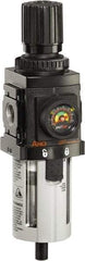 ARO/Ingersoll-Rand - 3/8" NPT Port Compact 1 Piece Filter/Regulator FRL Unit - Polycarbonate Bowl, 90 SCFM, 150 Max psi, 8.15" High x 2.205" Long, Manual Drain - Exact Tool & Supply