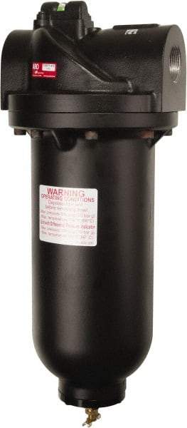 ARO/Ingersoll-Rand - 1" Port, 18.52" High x 7.76" Wide Super Duty Filter with Metal Bowl, Automatic Drain - 323 SCFM, 300 Max psi, 150°F Max Temp, Modular Connection, 11.5 oz Bowl Capacity - Exact Tool & Supply