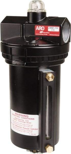 ARO/Ingersoll-Rand - 1 1/2" NPT, 200 Max psi Super Duty Modular Lubricator - Metal Bowl with Sight Glass, Zinc Body, 927 CFM, 150°F Max Temp, 5-1/2" Long x 5" Wide x 11.60" High - Exact Tool & Supply