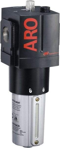 ARO/Ingersoll-Rand - 3/4" NPT, 250 Max psi Heavy Duty Modular Lubricator - Metal Bowl with Sight Glass, Aluminum Body, 330 CFM, 175°F Max Temp, 3.54" Long x 3.86" Wide x 10.110" High - Exact Tool & Supply