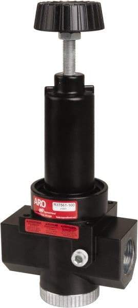 ARO/Ingersoll-Rand - 2 NPT Port, 1,200 CFM, Zinc Body Super-Duty Regulator - 0 to 180 psi Range, 300 Max psi Supply Pressure, 1/4" Gauge Port Thread, 3.58" Wide x 11.88" High - Exact Tool & Supply