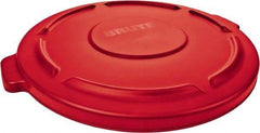 Rubbermaid - Round Lid for Use with 55 Gal Round Trash Cans - Red, Polyethylene, For Brute Trash Cans - Exact Tool & Supply