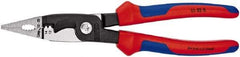 Knipex - 12 AWG to 14 AWG Stripping, 20 AWG Crimping, 19/32" Cutting Capacity Wire Stripper/Crimper - 8" OAL, Comfort Grip Handle - Exact Tool & Supply