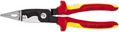 Knipex - 12 AWG to 14 AWG Stripping, 20 AWG Crimping, 19/32" Cutting Capacity Wire Stripper/Crimper - 8" OAL, Insulated Handle - Exact Tool & Supply