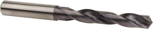 Accupro - 3.4mm 140° Solid Carbide Jobber Drill - TiAlN Finish, Right Hand Cut, Spiral Flute, Straight Shank, 66mm OAL, Special Type Point - Exact Tool & Supply
