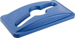 Rubbermaid - Rectangle Lid for Use with 23 Gal Rectangular Recycle Containers - Blue, Polyethylene, For Slim Jim Trash Cans - Exact Tool & Supply