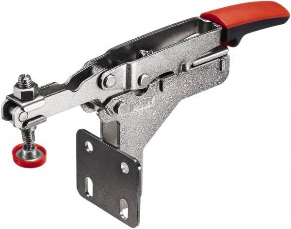 Bessey - 450 Lb Holding Capacity, Horizontal Handle, Manual Hold Down Toggle Clamp - U-Bar, Flanged Base, Carbon Steel - Exact Tool & Supply