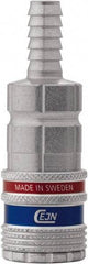CEJN - Hose Barb Asian Pneumatic Hose Safety Coupler - Steel/Brass, 1/4" Body Diam, 3/8" Hose ID - Exact Tool & Supply