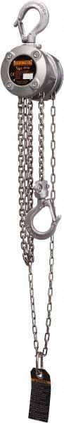 Harrington Hoist - 500 Lb Lifting Capacity, 10' Lift Height, Hand Hoist - Made from Chain - Exact Tool & Supply
