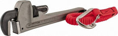 Proto - 10" Aluminum Tethered Straight Pipe Wrench - 1-1/2" Pipe Capacity - Exact Tool & Supply