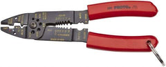 Proto - 22 to 10 AWG Capacity Tethered Wire Stripper/Crimper - 8-1/2" OAL - Exact Tool & Supply