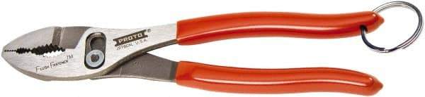 Proto - 8" OAL, 2-3/32" Jaw Length, 1-5/16" Jaw Width, Tethered, Slip Joint Pliers - 2 Positions, Slip Joint Head, Slip Joint Plier Tool - Exact Tool & Supply