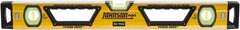 Johnson Level & Tool - Magnetic 24" Long 3 Vial Box Beam Level - Aluminum, Yellow, 2 Plumb & 1 Level Vials - Exact Tool & Supply