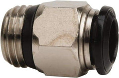 Value Collection - 4mm Outside Diam, 1/8 Universal, Nickel Plated Brass Push-to-Connect Tube Male Connector - 250 Max psi, Tube to Universal Thread Connection, Buna O-Ring - Exact Tool & Supply
