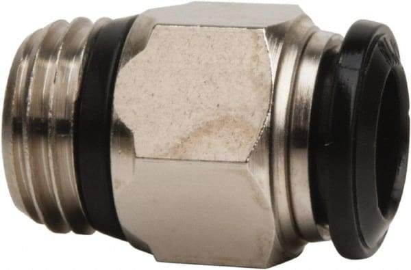 Value Collection - 5mm Outside Diam, M5 Metric, Nickel Plated Brass Push-to-Connect Tube Male Connector - 250 Max psi, Tube to Metric Thread Connection, Buna O-Ring - Exact Tool & Supply