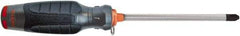 Proto - #4, 13" OAL, Tethered Phillips Screwdriver - 8" Blade Length, Round Shank, Ergonomic Handle - Exact Tool & Supply