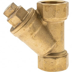 Value Collection - 3/4" Pipe, Female NPT Ends, Forged Brass Y-Strainer - 600 psi WOG Rating, 150 psi WSP Rating - Exact Tool & Supply