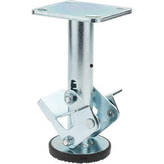 Hamilton - Floor Truck Lock for 8" Diam Caster Wheels - 8-1/2" Retracted Clearance, 4" x 4-1/2" Top Plate Size, 2-5/8" x 3-5/8" Slotted to 3" x 3" Bolt Hole Spacing - Exact Tool & Supply