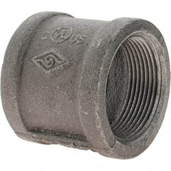 Value Collection - Size 1-1/2", Class 150, Malleable Iron Black Pipe Coupling - 150 psi, Threaded End Connection - Exact Tool & Supply