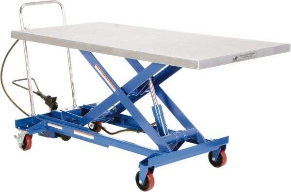 Vestil - 1,000 Lb Capacity Manual Scissor Lift - 12-1/8" to 35-1/2" Lift Height, 63" Platform Length x 31-1/2" Platform Width - Exact Tool & Supply