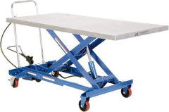 Vestil - 1,000 Lb Capacity Manual Scissor Lift - 12-1/8" to 35-1/2" Lift Height, 63" Platform Length x 31-1/2" Platform Width - Exact Tool & Supply