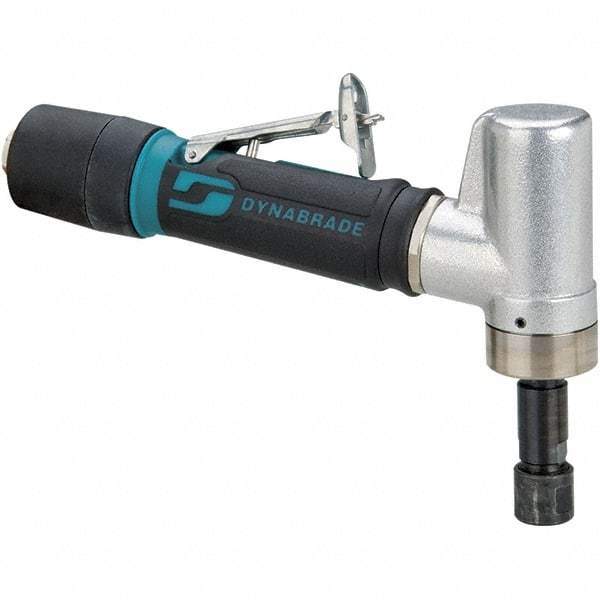 Dynabrade - 1/4" Collet, Angle Handle, Air Angle Die Grinder - 5,000 RPM, Rear Exhaust, 26 CFM, 0.4 hp, 90 psi, 1/4 NPT Inlet - Exact Tool & Supply