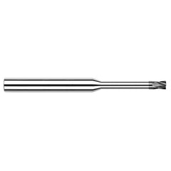 Diamond End Mills for Non-Ferrous Materials - CVD Diamond - 0.0620″ (1/16″) Cutter Diameter × 0.0100″ Radius × 0.0930″ (3/32″) Length of Cut × 0.3120″ (5/16″) Reach Carbide Corner Radius End Mill, 4 Flutes, CVD Diamond Coated - Exact Tool & Supply