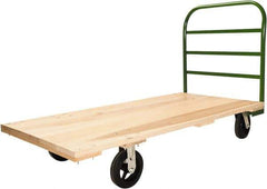 Fairbanks - 1,400 Lb Capacity Hardwood/Steel Platform Truck - Hardwood Deck, 24" OAW, 48" Platform Length, Mold On Rubber Casters - Exact Tool & Supply