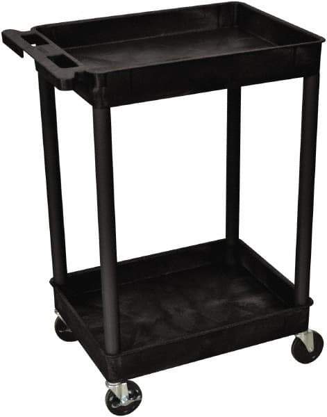 Luxor - 300 Lb Capacity, 24" Wide x 18" Long x 37" High Shelf Cart - 2 Shelf, Plastic - Exact Tool & Supply