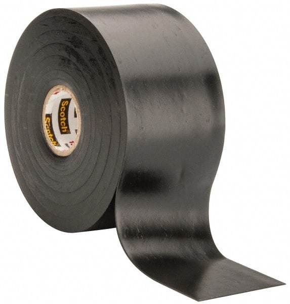 3M - 2" x 30', Black Rubber Electrical Tape - Series 130C, 30 mil Thick, 750 V/mil Dielectric Strength, 7.5 Lb./Inch Tensile Strength - Exact Tool & Supply