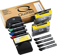 Quartet - 8 Chisel Point Dry Erase Markers - Includes 1 Blue, 1 Green, 1 Red & 5 Black, For Use with Dry Erase Boards - Exact Tool & Supply