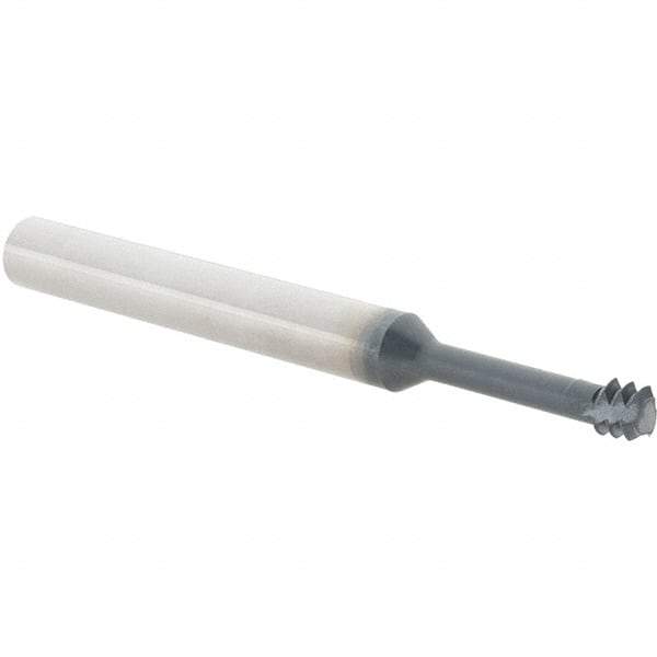 Iscar - 1/4-20 UNC, 0.187" Cutting Diam, 3 Flute, Solid Carbide Helical Flute Thread Mill - Internal Thread, 3/4" LOC, 2-1/2" OAL, 1/4" Shank Diam - Exact Tool & Supply