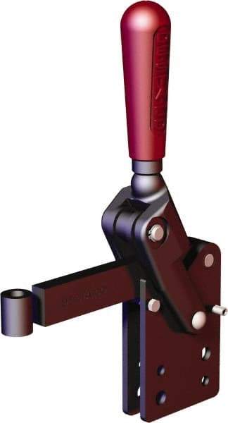 De-Sta-Co - 2,248 Lb Holding Capacity, Vertical Handle, Manual Hold Down Toggle Clamp - 90° Handle Movement, 120° Bar Opening, Solid Bar, Straight Base, Oxide Finish, Forged Alloy Steel - Exact Tool & Supply
