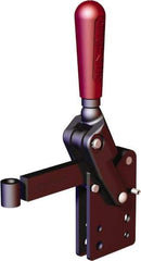 De-Sta-Co - 2,248 Lb Holding Capacity, Vertical Handle, Manual Hold Down Toggle Clamp - 90° Handle Movement, 120° Bar Opening, Solid Bar, Straight Base, Oxide Finish, Forged Alloy Steel - Exact Tool & Supply