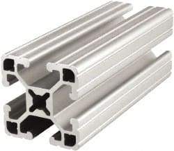 80/20 Inc. - 145 Inches Long x 1-1/2 Inches Wide x 1-1/2 Inches High, T Slotted Aluminum Extrusion - 0.7938 Square Inches, Clear Anodized Finish - Exact Tool & Supply