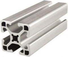 80/20 Inc. - 72 Inches Long x 1-1/2 Inches Wide x 1-1/2 Inches High, T Slotted Aluminum Extrusion - 0.877 Square Inches, Clear Anodized Finish - Exact Tool & Supply