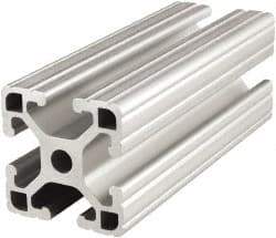 80/20 Inc. - 72 Inches Long x 1-1/2 Inches Wide x 1-1/2 Inches High, T Slotted Aluminum Extrusion - 0.8986 Square Inches, Clear Anodized Finish - Exact Tool & Supply