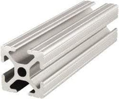 80/20 Inc. - 48 Inches Long x 1 Inch Wide x 1 Inch High, T Slotted Aluminum Extrusion - 0.4379 Square Inches, Clear Anodized Finish - Exact Tool & Supply