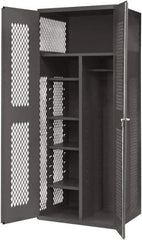 Durham - 5 Shelf Locking Storage Cabinet - Steel, 36" Wide x 24" Deep x 84" High, Gray - Exact Tool & Supply