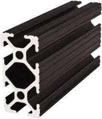 80/20 Inc. - 145 Inches Long x 1 Inch Wide x 2 Inches High, T Slotted Aluminum Extrusion - 0.7914 Square Inches, Black Anodized Finish - Exact Tool & Supply