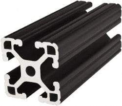 80/20 Inc. - 72 Inches Long x 1-1/2 Inches Wide x 3 Inches High, T Slotted Aluminum Extrusion - 1.7288 Square Inches, Black Anodized Finish - Exact Tool & Supply