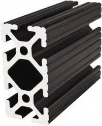 80/20 Inc. - 72 Inches Long x 1-1/2 Inches Wide x 3 Inches High, T Slotted Aluminum Extrusion - 2.0798 Square Inches, Black Anodized Finish - Exact Tool & Supply