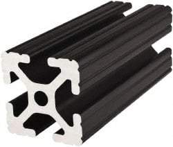 80/20 Inc. - 72 Inches Long x 1-1/2 Inches Wide x 1-1/2 Inches High, T Slotted Aluminum Extrusion - 1.154 Square Inches, Black Anodized Finish - Exact Tool & Supply